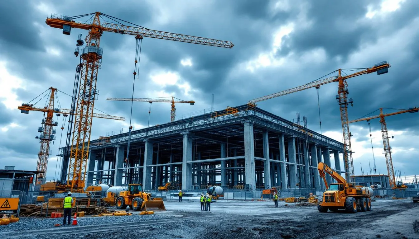 Data center construction crews on site during early build phases where workforce readiness impacts execution.